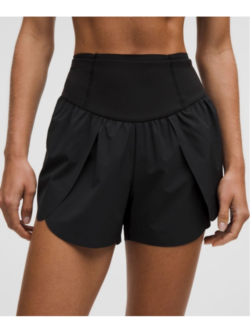 lululemon Go Further Super-High-Rise Split Short 3" Black Running Shorts Size 12